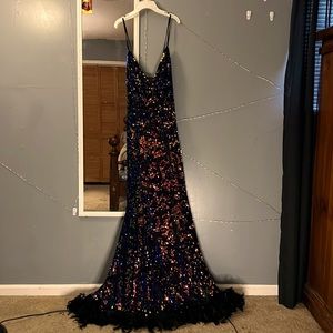 Sequin multi-color prom dress